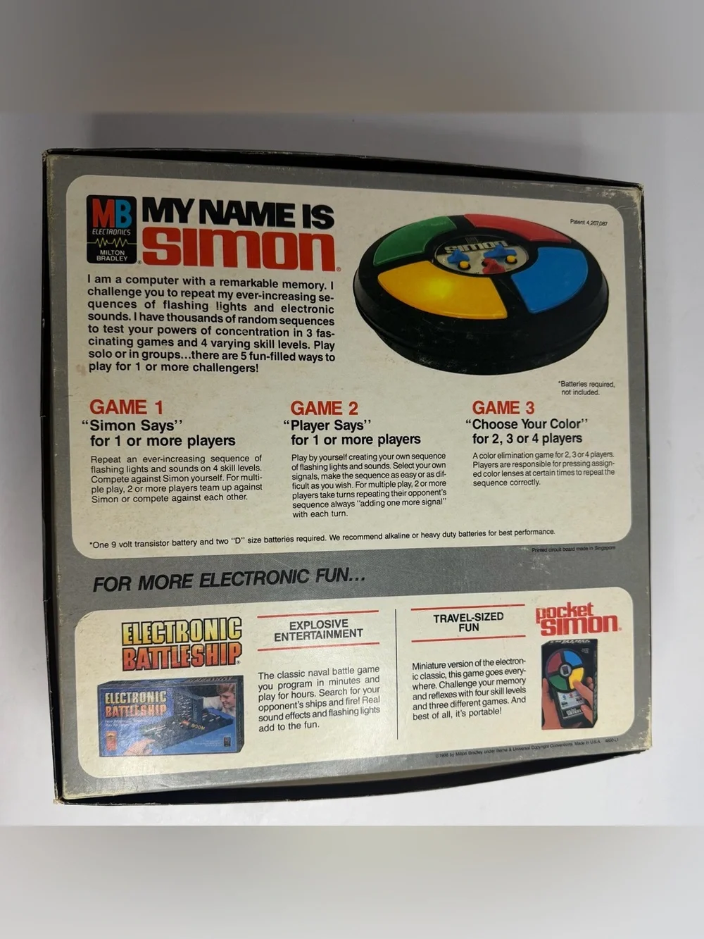 Milton Bradley SIMON Electronic Game - Complete In Box, Tested & Works! 1978